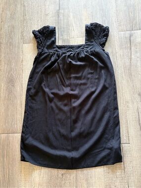 Old Navy Black Sleeveless Crochet-Trim Dress